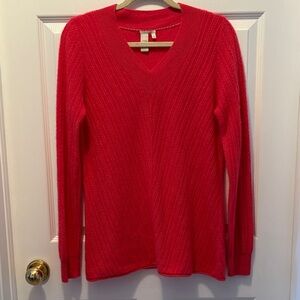 The Territory Ahead V-Neck Sweater - Vibrant Fushia